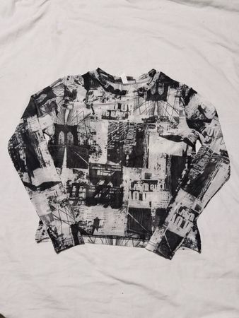 K-D Langarm Grafik Mesh Top