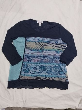 Gelco Damen Langarm V-Ausschnitt T-Shirt mit gemischtem Druck
