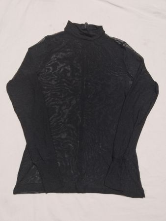 Schwarzes Netz-Turtleneck-Oberteil