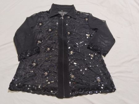 Schwarze Pailletten-Spitzenjacke