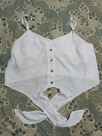 ally fashion weißes Krawatten-Front-Cami-Top