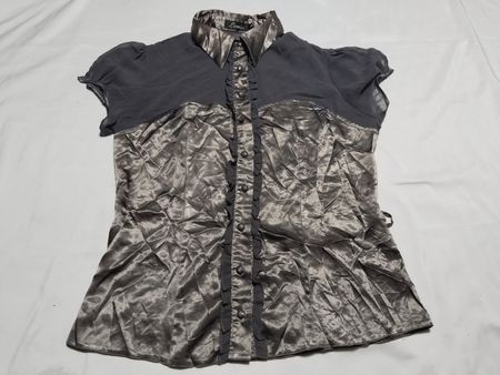 Lumier Damen Kurzarm Button-Up Shirt