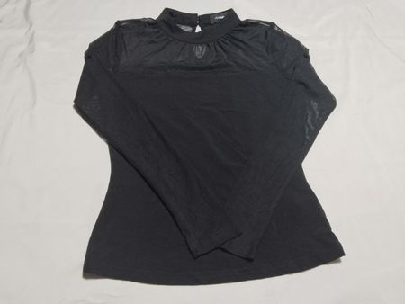 Miss Valley Black Sheer Long Sleeve Top