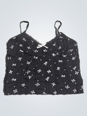 Valleygirl Schwarzes Schleifenmuster Cami-Oberteil