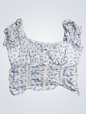 THATSSOFETCH Floral Ruched Crop Top
