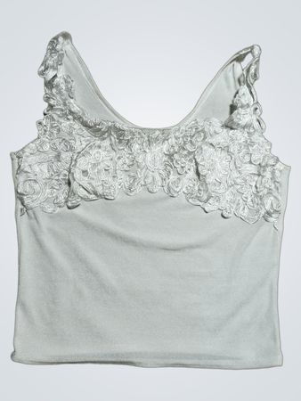 Tanktop mit weißer Spitzenborte