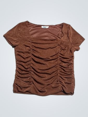 Valleygirl Brown Ruched Top