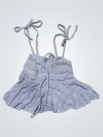 Fai-Joan Hellblau Rüsche Spitze Tanktop