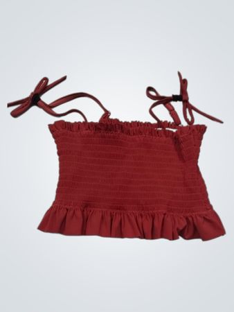 Anko Girls Smocked Ruffle Crop Top