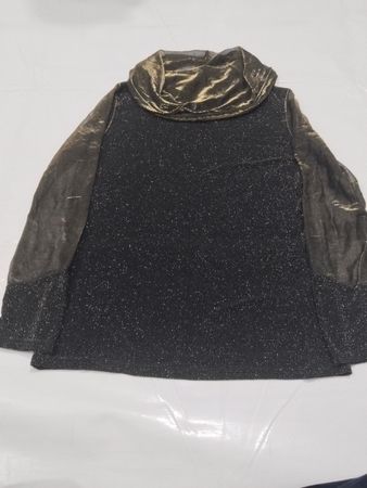 Mode Paris Black Sparkle Cowl Neck Top