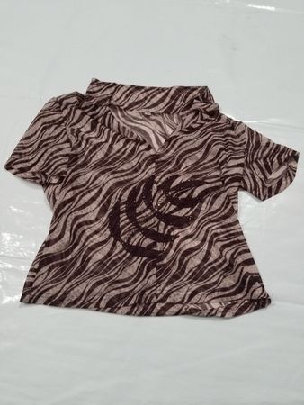 Durchsichtiger Zebra-Print-Top mit Verzierung