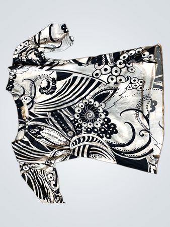 AoErDuo Black and White Print Top
