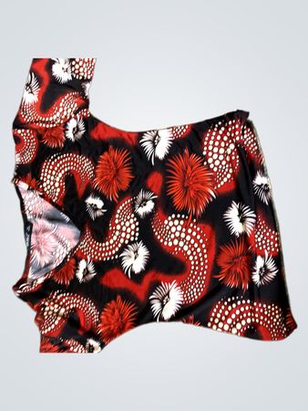 okay j Damen Rot Schwarz Blumendruck Oberteil