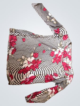 Langarmshirt mit Blumen- und Streifendruck