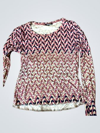 Olsen women's long sleeve geometric print top