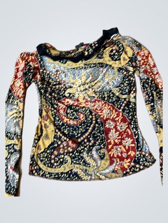 Urban Kiabi Paisley-Druck Langarmtop mit Spitze
