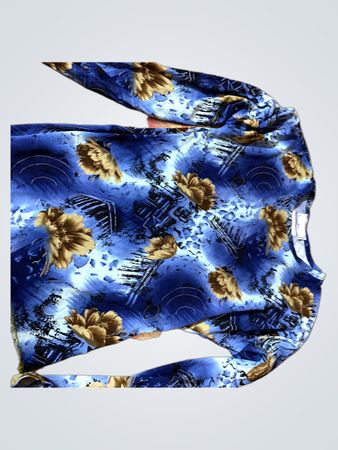 LETRANGE Therese Blau Floral Langarmtop