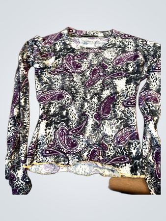 Deluxe Stars Paisley Print Langarmoberteil