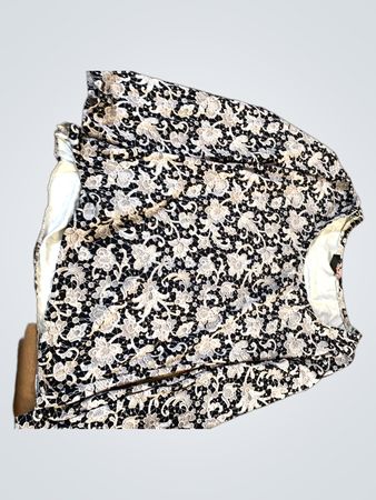 Lavelle Black and White Floral Print Top