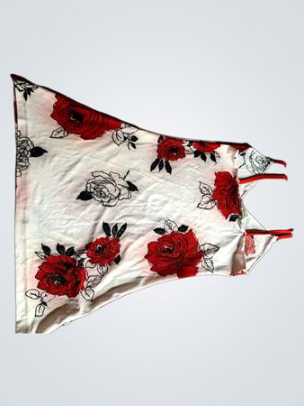 CANDA KOLLEKTION BEI C&A Weiße Rote Rose Print Spaghettiträgershirt