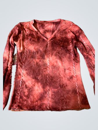 Rotes Batik Langarmoberteil