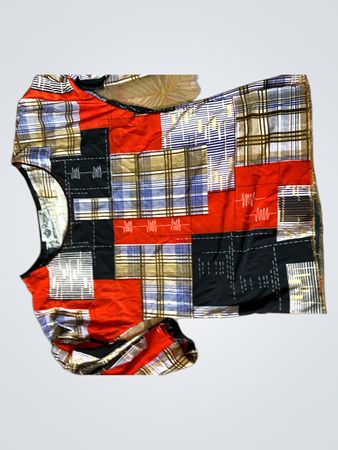 POMESA Patchwork Print Top