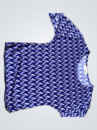 HELENA VERA Damen blau gemustertes Oberteil