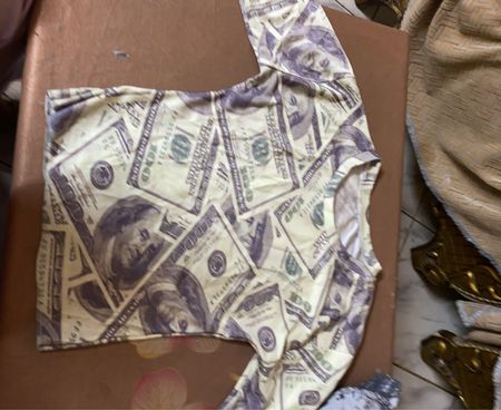 All Over Print Dollar Bill Crop Top