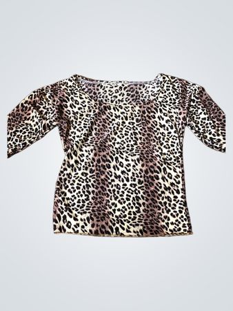Leopardenmuster Langarmoberteil