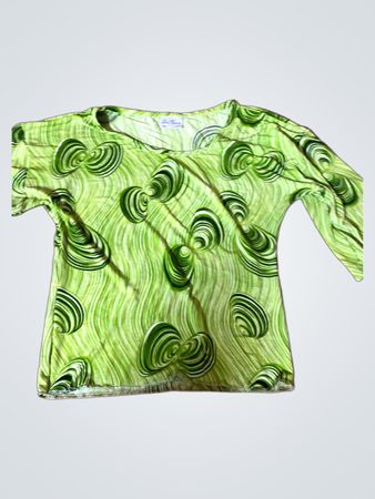 La Verite MODEN XXL Grüner Wirbel Druck Top