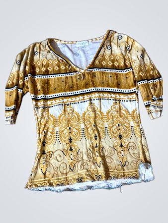 Bexleys Woman Bedrucktes V-Ausschnitt Top