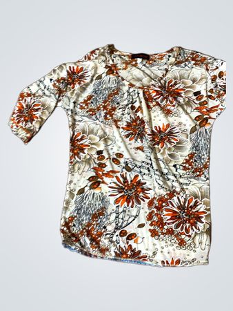 Damenmode Blütenprint Langarmshirt