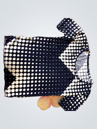 Navy Blue Polka Dot Langarmoberteil