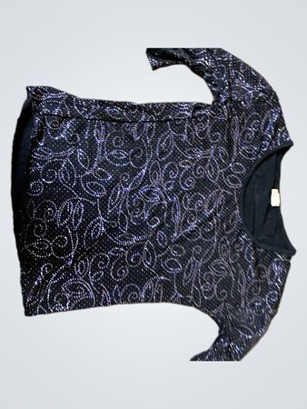 Schwarzes glitzerndes Langarmoberteil