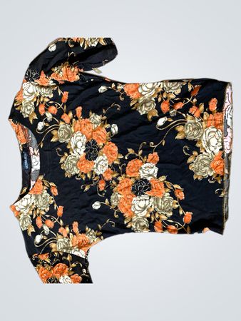 OCCHI&BELLI Schwarzes Floral-Print-Top