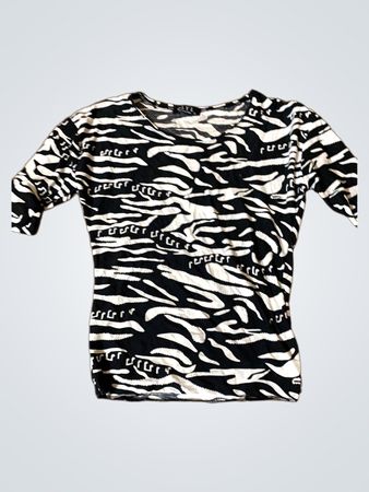 OLY L Zebra Print Top