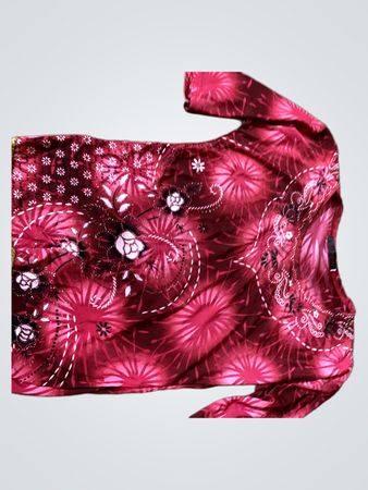 LIFE STYLE Rotes Blumenmuster Langarm-Oberteil