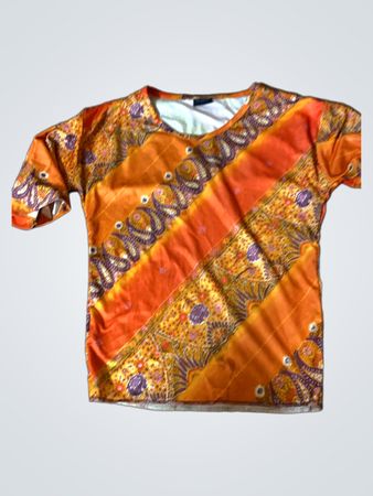 PATTOO PAT Orange Paisley Print Top