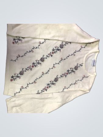 Embroidered White Sweater