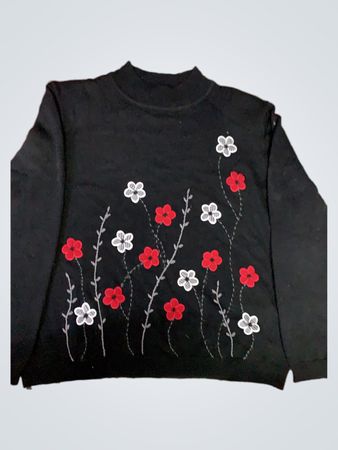Black Floral Sweater
