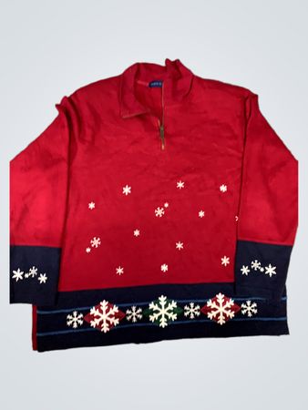 Karen Scott Red Snowflake Sweater