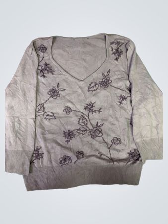 Purple Sweater with Floral Pattern