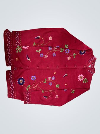 Embroidered Red Scarf