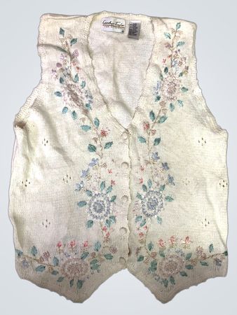White Floral Vest