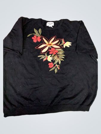 Alfred Dunner Floral Embroidered Sweater