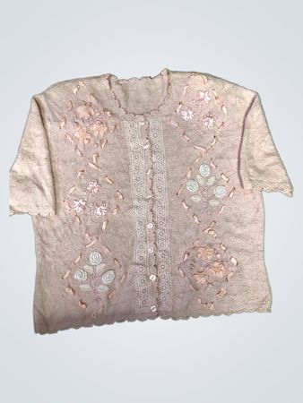 Pink Embroidered Sweater