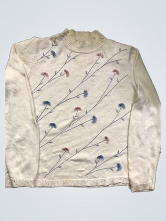 Unbranded floral bestickter Pullover