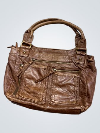 BUENO Braune Kunstleder-Handtasche