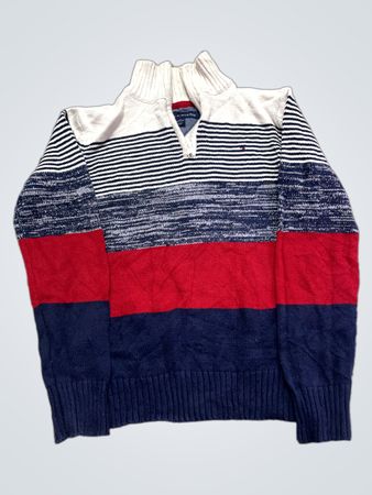 Tommy Hilfiger Gestreifter Viertel-Zip-Pullover