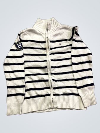 Tommy Hilfiger Striped Knit Zip-Up Sweater